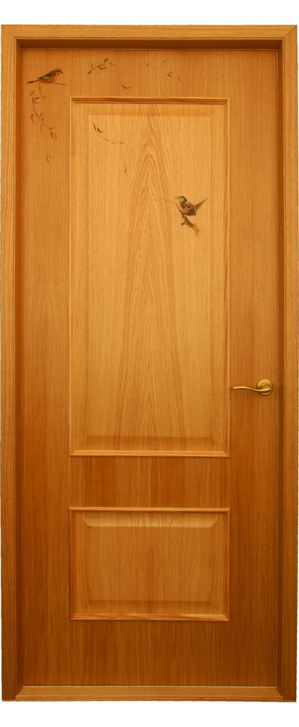 Модель филенчатых деревянных дверей. Роспиь, акрил. 